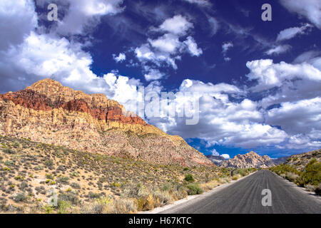 Road Through Red Rock Canyon Nevada Stock Photo