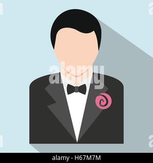 Bridegroom flat icon Stock Vector