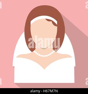 Bride flat icon Stock Vector