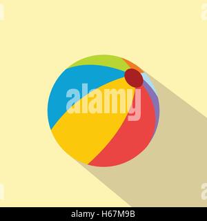 Beach ball flat icon Stock Vector