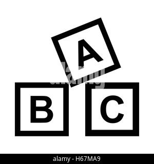 ABC blocks toy simple icon Stock Vector