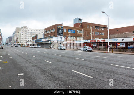 Quiet overcast early morning on empty Anton Lembede Street in city center Stock Photo