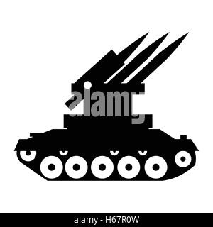 Anti-aircraft warfare simple icon Stock Vector