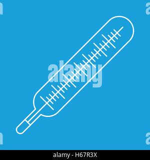 Medical thermometer thin line icon Stock Vector