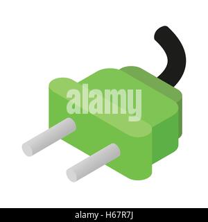 Electric plug isometric 3d icon Stock Vector