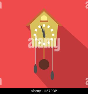 Cuckoo clock flat icon Stock Vector