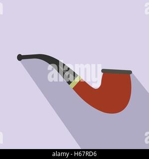 Tobacco pipe flat icon Stock Vector