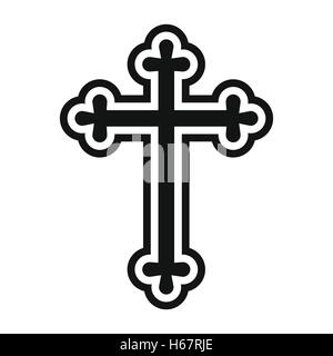 Christian cross simple icon Stock Vector