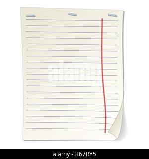 Stripped notebook paper cartoon illustration Stock Vector