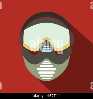 Paintball mask with goggles icon Stock Vector