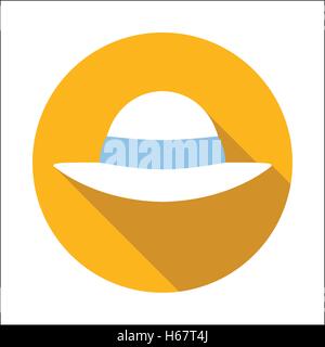 Beach hat flat icon Stock Vector