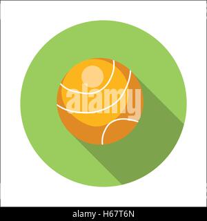 Tennis ball flat icon Stock Vector