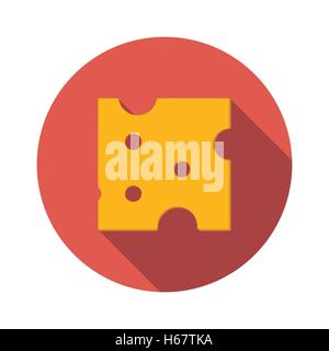 Cheese flat icon Stock Vector