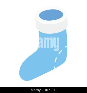 Christmas blue sock isometric icon Stock Vector