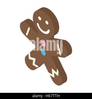 Christmas gingerbread man isometric icon Stock Vector