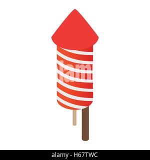 Firecracker christmas isometric icon Stock Vector