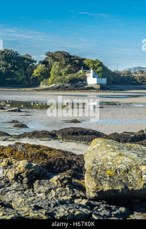 Derelect building on the coastal path at Penrhos country Park on Anglesey Stock Photo