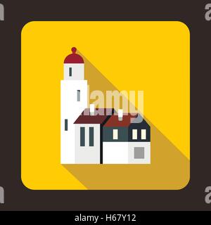 Houses icon, flat style Stock Vector