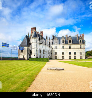 Chateau de Amboise medieval castle, Leonardo Da Vinci tomb. Loire Valley, France, Europe. Unesco site. Stock Photo
