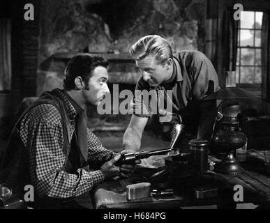 RANDOLPH SCOTT, LLOYD BRIDGES, COLT .45, 1950 Stock Photo