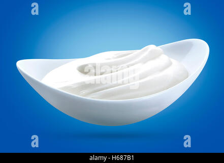 Sour cream isolated. With clipping path. Stock Photo