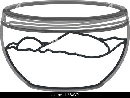 glass container with flour Stock Vector