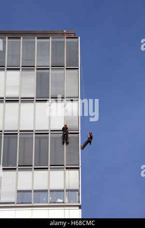 Europe, Germany, Cologne, Crane House South at the Rheinau harbour, industrial climbers. Stock Photo