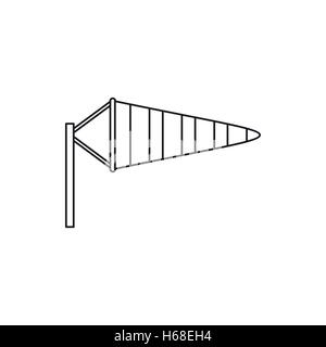 Windsock icon, outline style Stock Vector