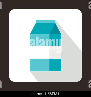 Box of milk icon in flat style Stock Vector