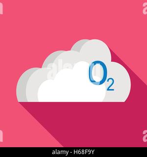 O2 cloud icon in flat style Stock Vector