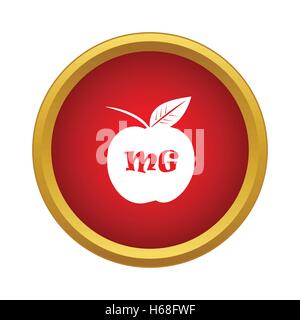 Apple with formula icon, simple style Stock Vector