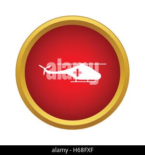 Medical helicopter icon, simple style Stock Vector