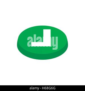 Confirmation button icon, isometric 3d style Stock Vector