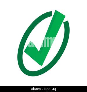 Tick icon, isometric 3d style Stock Vector