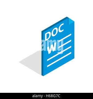 Text file format DOC icon, isometric 3d style Stock Vector