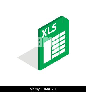 File format xls icon, isometric 3d style Stock Vector