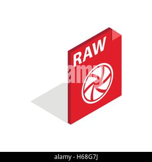 RAW format icon, isometric 3d style Stock Vector
