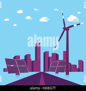 Renewable energy on planet earth - background. Stock Vector