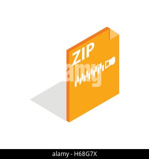 Archive ZIP format icon, isometric 3d style Stock Vector