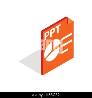 PPT file extension icon, isometric 3d style Stock Vector