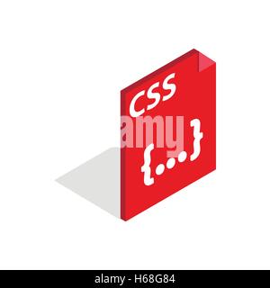 CSS file extension icon, isometric 3d style Stock Vector