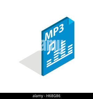 MP3 file format icon, isometric 3d style Stock Vector