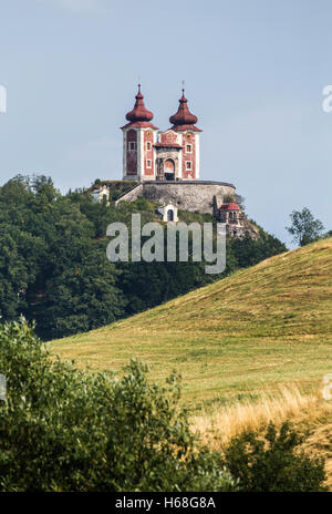 Banska Stiavnica, Slovakia - august 06, 2015: Stiavnica’s Calvary is one of the most beautiful baroque Calvaries in Europe. It i Stock Photo