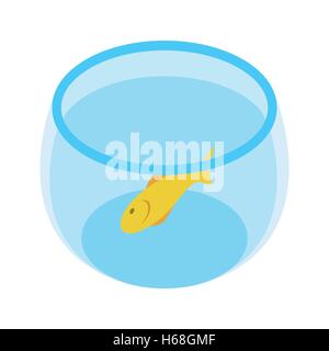 Aquarium with goldfish isometric 3d icon Stock Vector