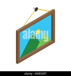 Picture on the wall isometric 3d Stock Vector