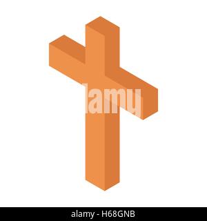 Cristian cross isometric 3d icon Stock Vector