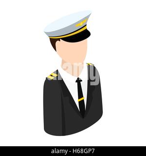 Pilot isometric 3d icon Stock Vector