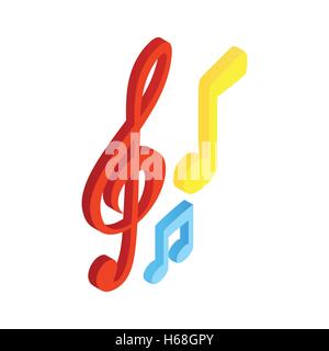 Music notes isometric 3d icon Stock Vector