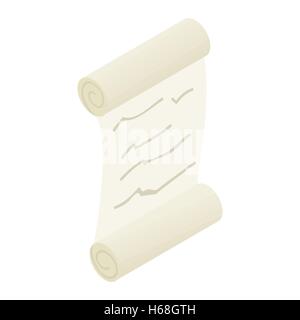 Old scroll paper isometric 3d icon Stock Vector