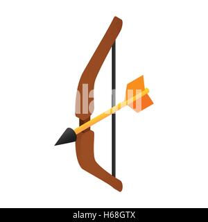 Medieval bow isometric 3d icon Stock Vector